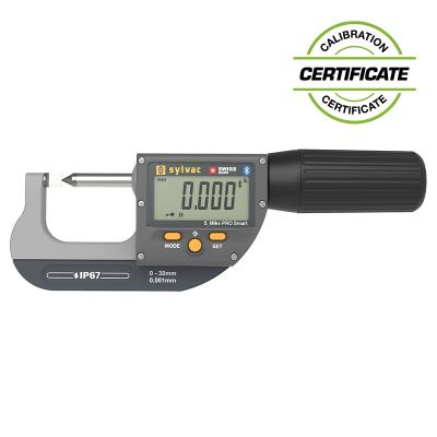 SYLVAC Digital Mikrometer S_MIKE PRO SMART 0-25mm IP67 (803.0309) BT Knife 0.5mm - cone 60°/Ø0.5mm